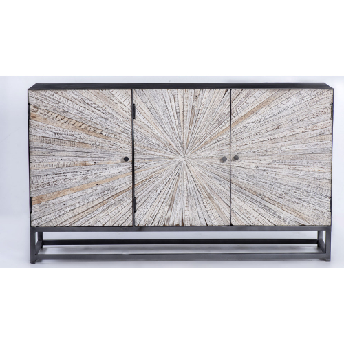 Astral Plains 3 Door Accent Cabinet in Grey Reclaimed Wood